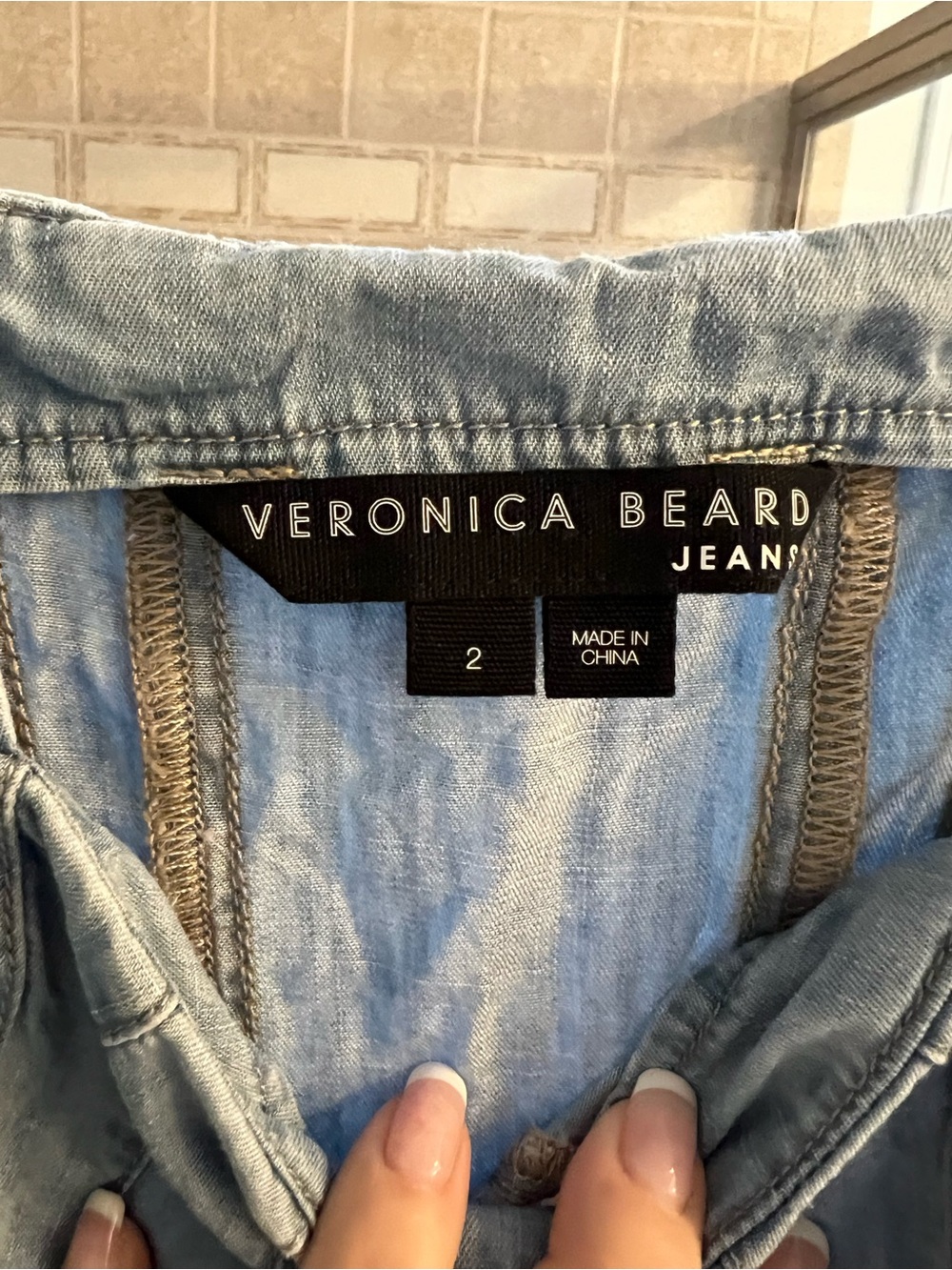 Veronica Beatd Laura Denim Peplum top - Picture 7 of 9